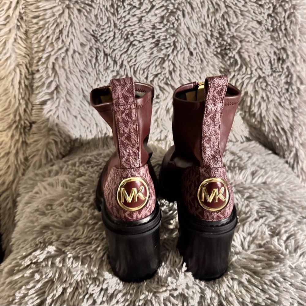 Michael Kors Burgundy Combat Boots - Picture 7 of 7